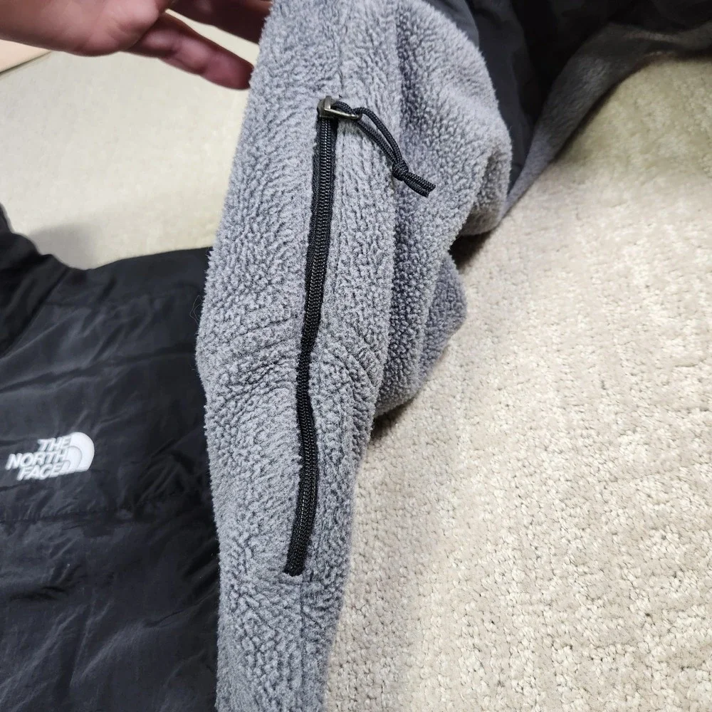 The North Face Denali Jacket Men Medium Polortec Heavy Fleece Gray Black